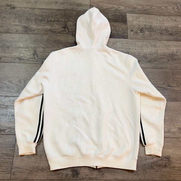 Vintage Y2K Adidas Full Zip Jacket Spell Out Hoodie White Red 3 Stripes - Large - Picture 6 of 9